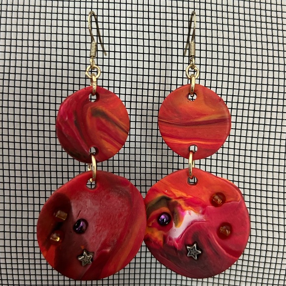 Handmade polymer clay earrings - Picture 2 of 5